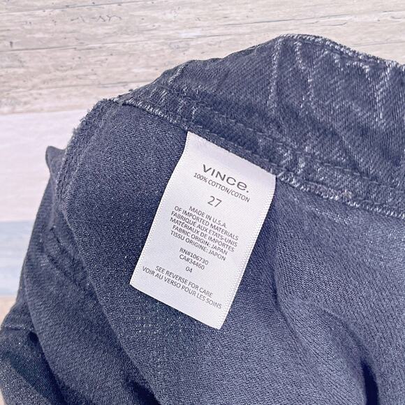 VINCE Slouchy Drawstring Slim Jeans Black 100% Cotton Japanese Denim Womens 27 - Picture 6 of 7